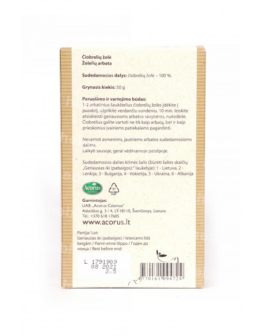 Žolynėlis Žolelių arbata Čiobrelių žolė, 50 g