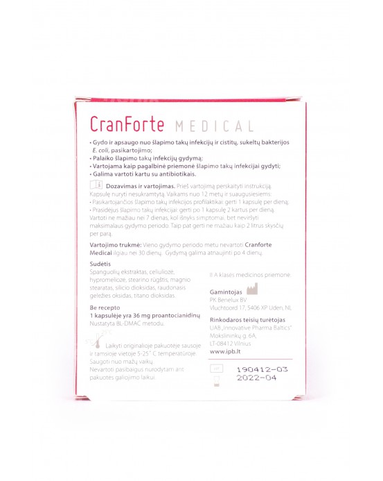 CranForte Medical, 14 kapsulių