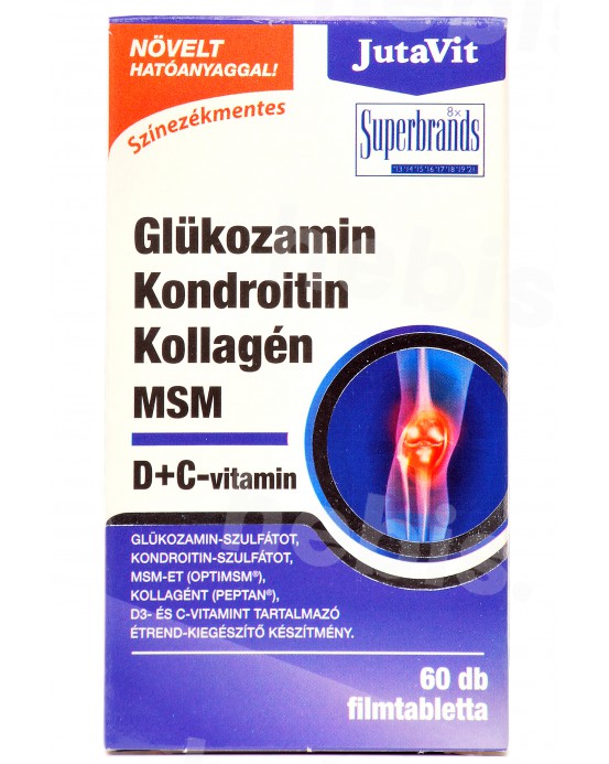 Gliukozaminas, Chondroitinas, Kolagenas, MSM, Vitaminas D + Vitaminas C, 60 tablečių
