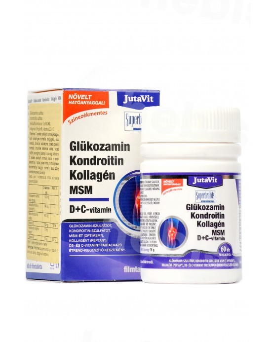 Gliukozaminas, Chondroitinas, Kolagenas, MSM, Vitaminas D + Vitaminas C, 60 tablečių