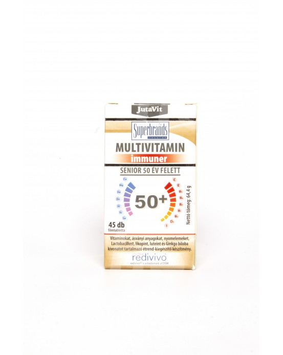 Multivitaminai Immuner Senior 50+ su laktobacilomis, 45 tabletės
