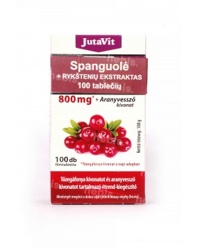 Spanguolių ekstraktas 800 mg + rykštenių ekstraktas, 100 tablečių