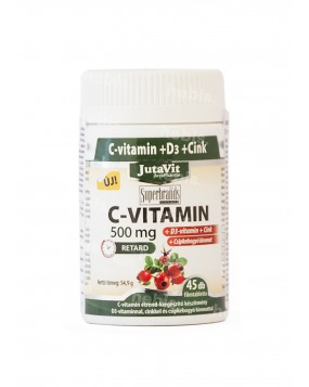 C Vitaminas + D3 + Cinkas + Erškėčių ekstraktas, 500 mg, 45 tabletės