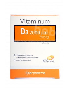 Vitaminas D3 2000 TV Strong, 60 kapsulių 