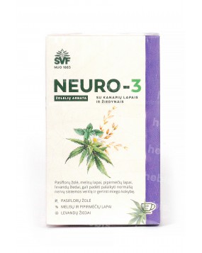 Žolelių arbata Neuro-3 su kanapių lapais ir žiedynais, 20 pakelių