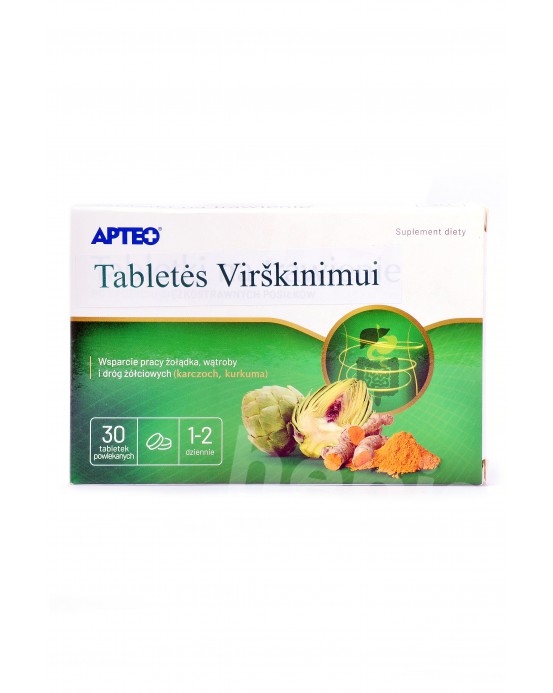 APTEO tabletės virškinimui, 30 tablečių