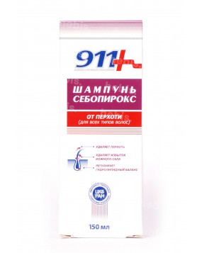 911 Šampūnas nuo pleiskanų visų tipų plaukams Sebopiroks, 150 ml