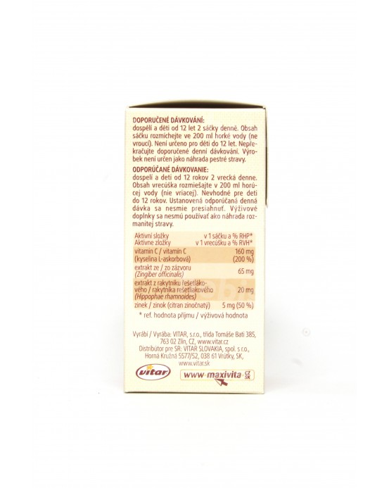 Karštas gėrimas su imbieru, šaltalankiu, vitaminu C ir cinku, 10 pakelių